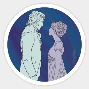 Elizabeth and Darcy Sticker